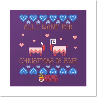 All I Want For Christmas Is Ewe Ugly Sweater Design Posters and Art